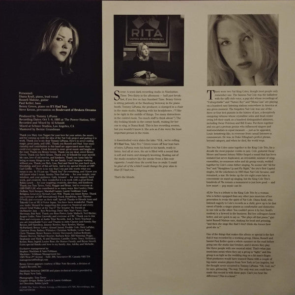 Diana Krall : All For You (A Dedication To The Nat King Cole Trio) (2xLP, Album, RE, 180)