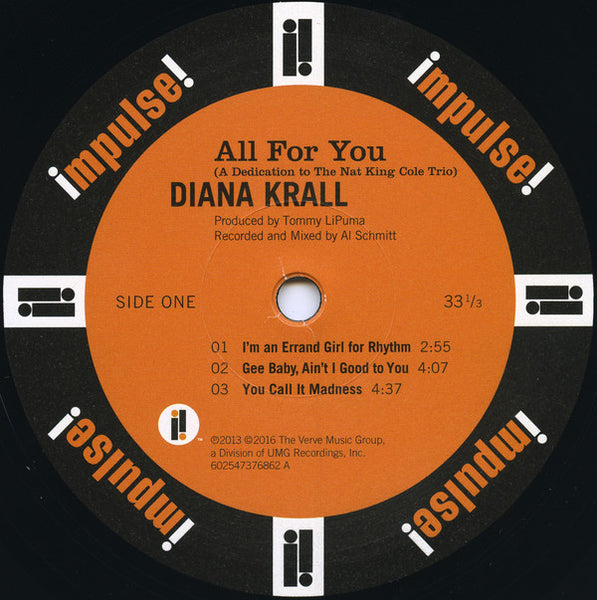 Diana Krall : All For You (A Dedication To The Nat King Cole Trio) (2xLP, Album, RE, 180)