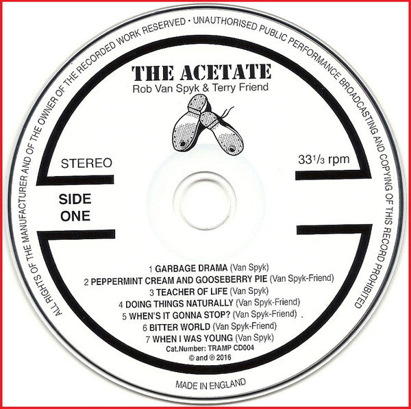 Rob Van Spyk & Terry Friend : The Acetate (LP, Album, Ltd, RM, S/Edition + CD, Album, Ltd, RE)