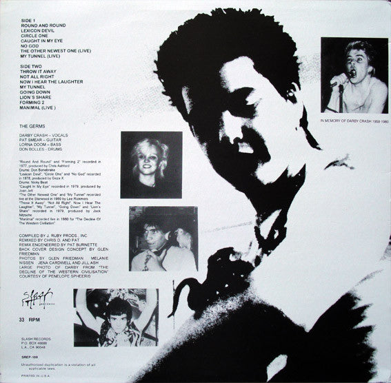 Germs - What We Do Is Secret LP