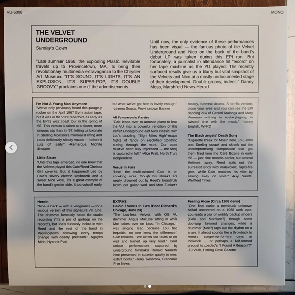 Velvet Underground - Sunday's Clown LP