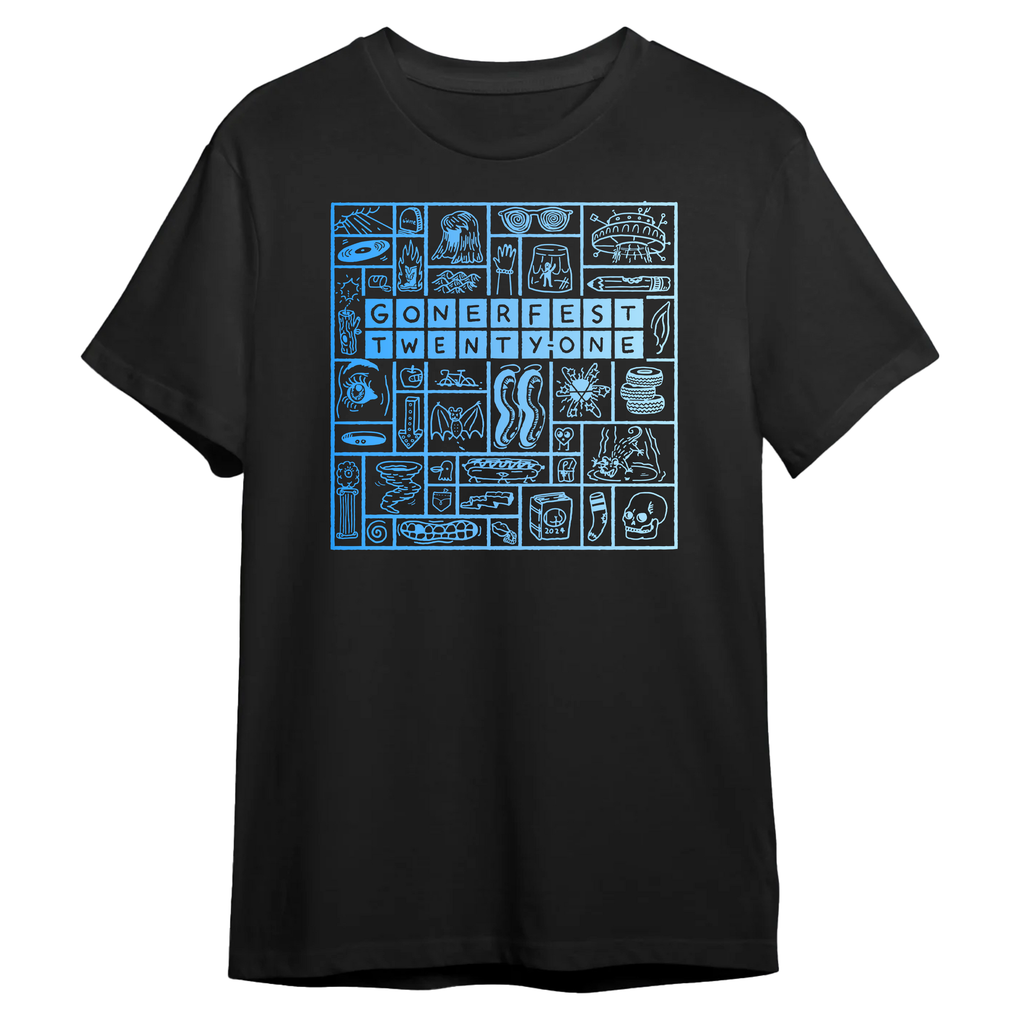 GONERFEST 21 T-Shirt - Blue On Black Shirt