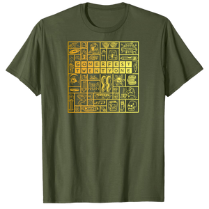 GONERFEST 21 T-Shirt - One Color - Gold Print On Olive Shirt