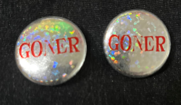 Goner: 1" Button - Glitter Background!