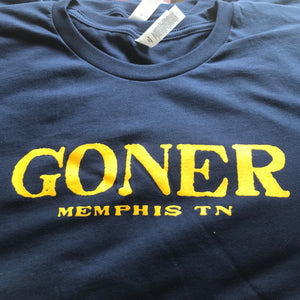 Goner T-Shirt - Classic Style Gold on Navy Blue