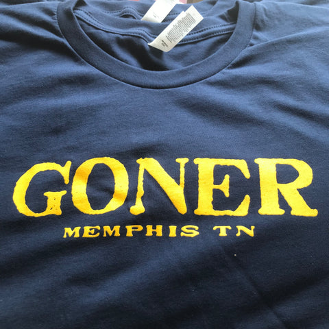 Goner T-Shirt - Classic Style Gold on Navy Blue