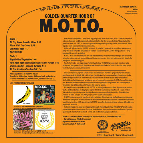 M.O.T.O. - Golden Quarter Hour Of M.O.T.O. 7"