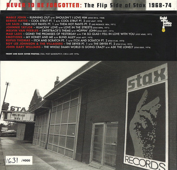 V/A - Never to Be Forgotten: The Flip Side of Stax 1968-74